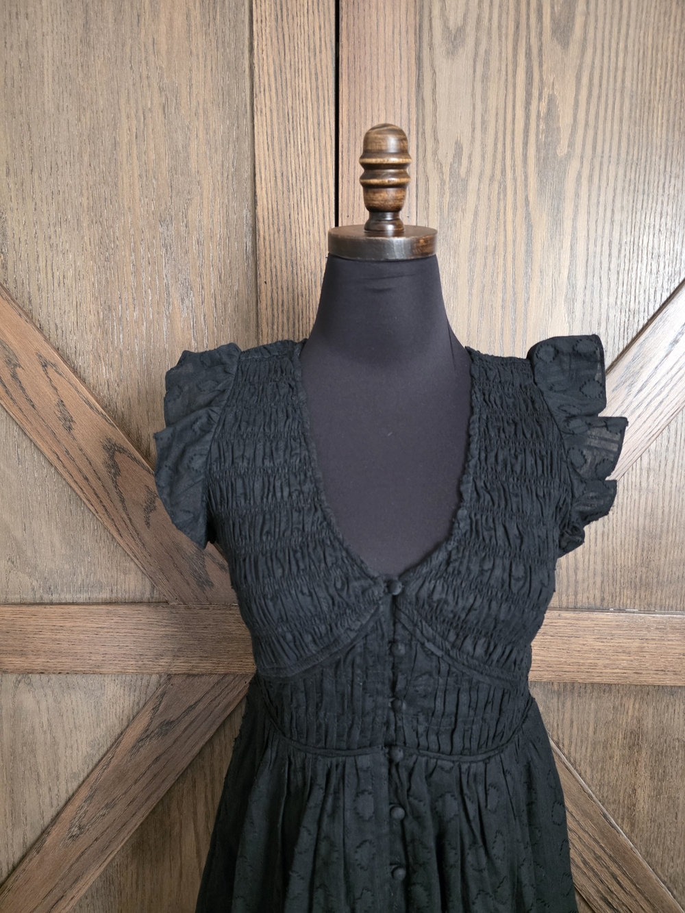 NWT Anthropologie Black Ruffled Mini Dress - Picture 2 of 5